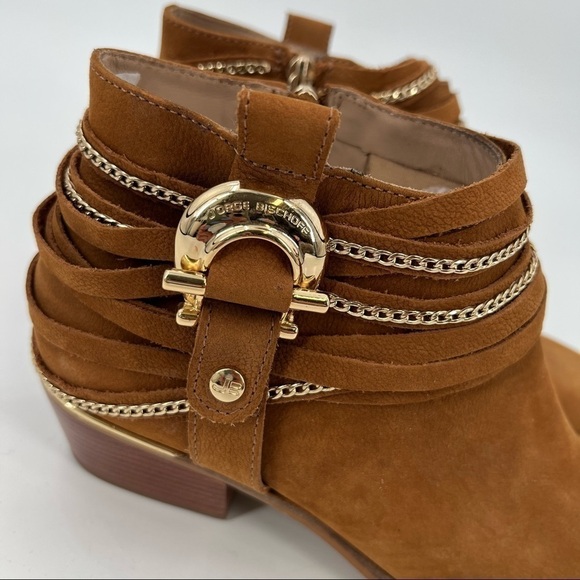 JORGE Boschoff brown ankle boots with chains size 9 - Picture 11 of 11